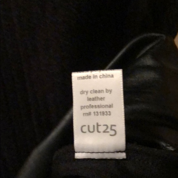 Cut 25 Yigal Azrouel Black Mini Dress/Leather Trim - Picture 5 of 5